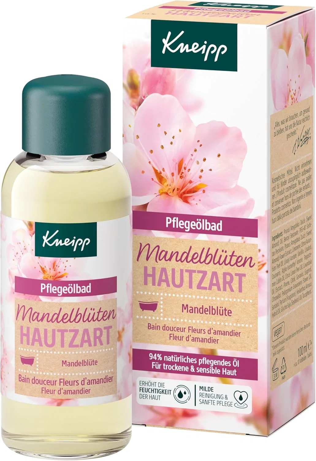Масло для ванн, Миндальный цвет, Kneipp, 100 мл