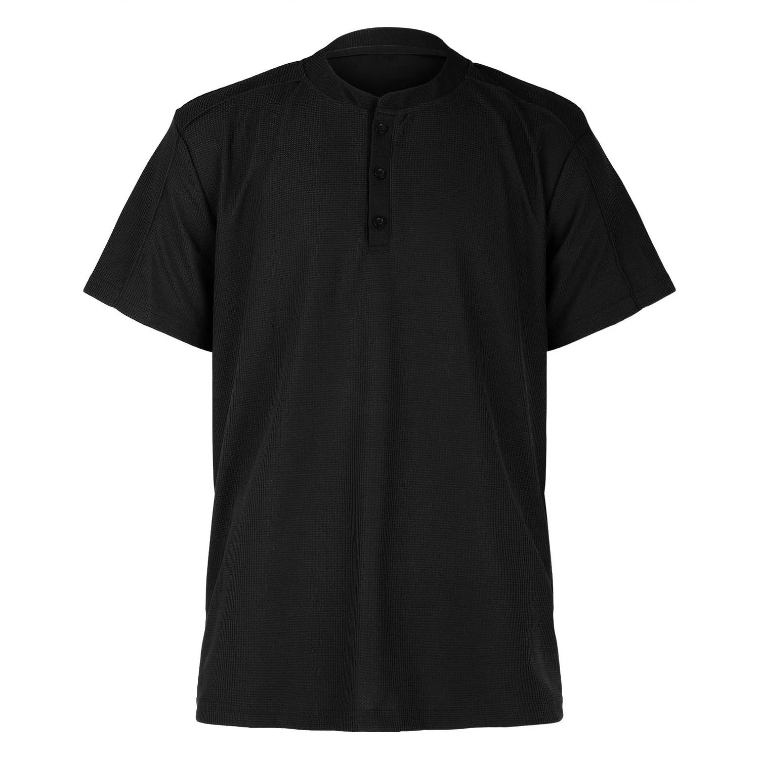 Мужская футболка-поло с коротким рукавом и отложным воротником Henley, Black Polo Shirts for Men — фото 3