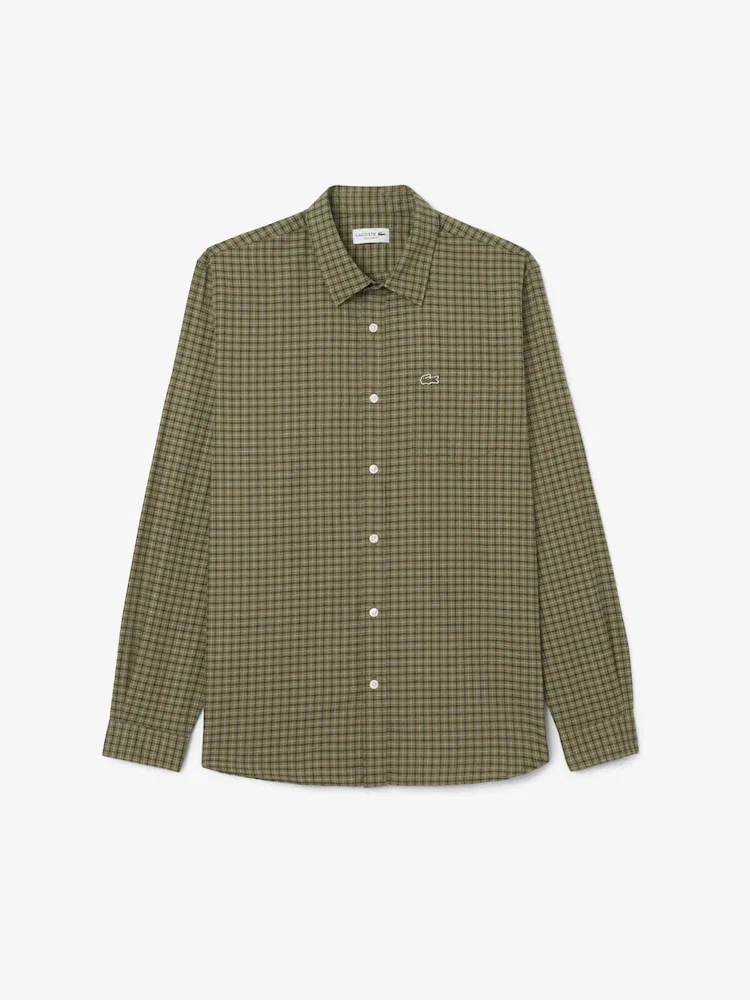 Рубашка фланелевая с клеткой LACOSTE — фото 4