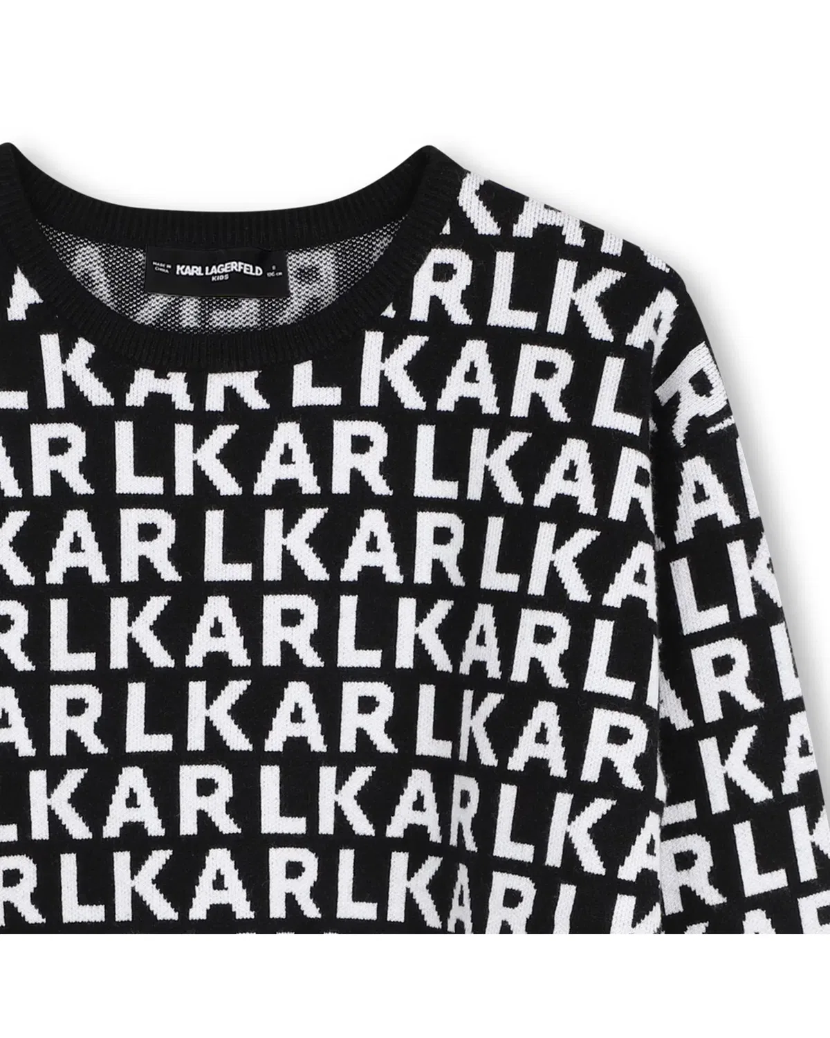Детский джемпер для девочек с жаккардовым принтом Karl Lagerfeld Kids, Multicolor — фото 2