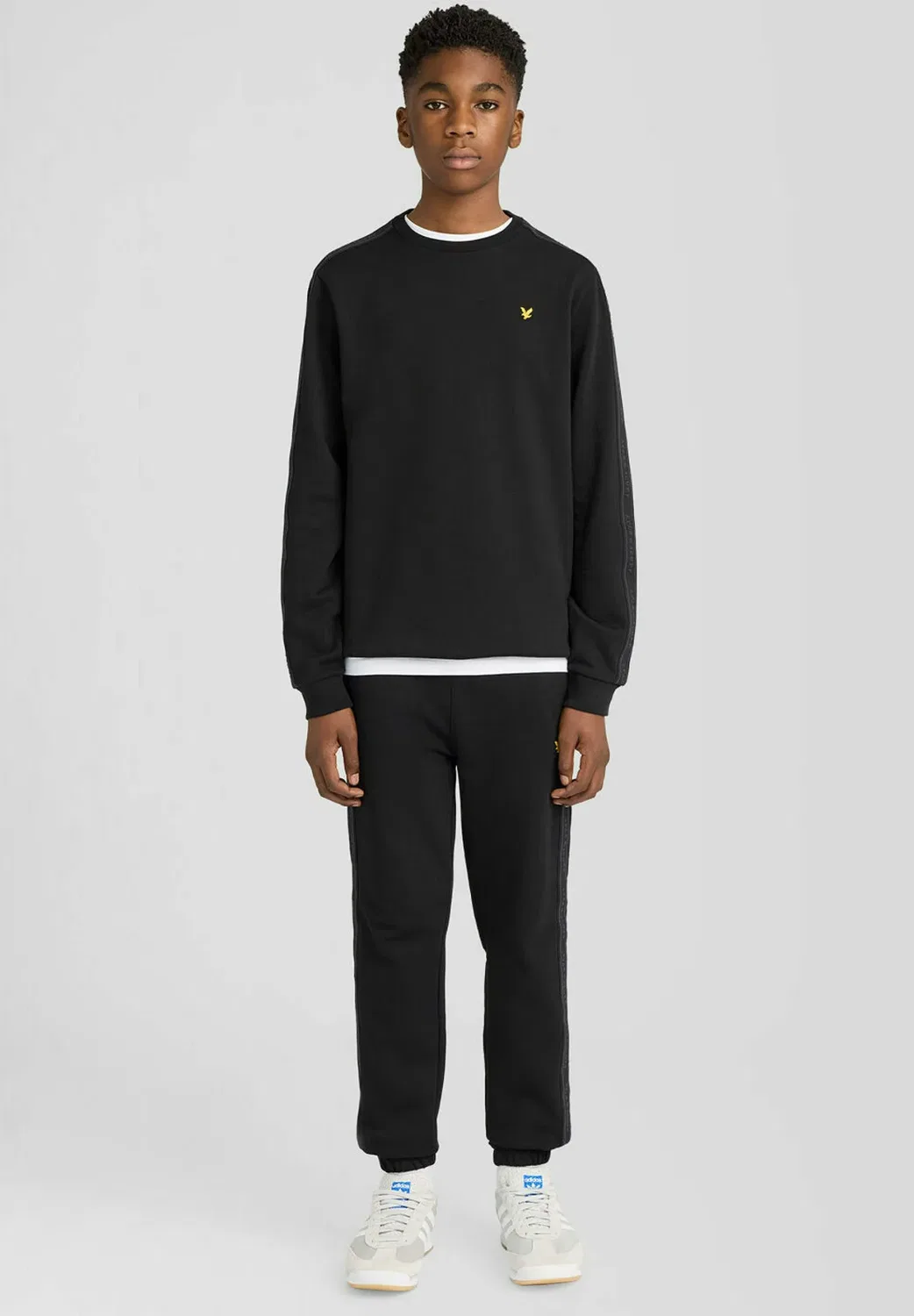 Средний слой жаккардовой ленты, круглый вырез - джемпер Lyle & Scott, Z Jet Black — фото 2