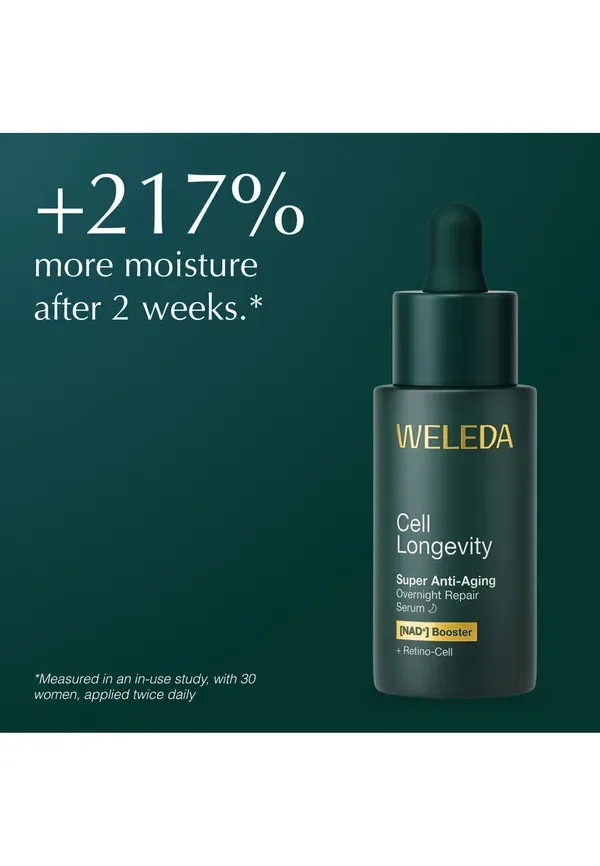 Сыворотка восстанавливающая Cell longevity super anti-aging overnight repair serum Weleda 20 мл — фото 4