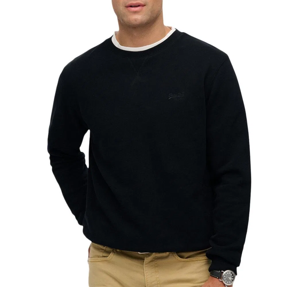 Мужской хлопковый пуловер Superdry Essential Logo Crew, Schwarz