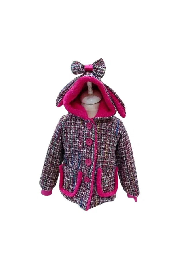 Детское пальто для девочек с капюшоном Chanel fabric hooded girl's coat Niliya Çocuk Giyim, Çok Renkli — фото 3