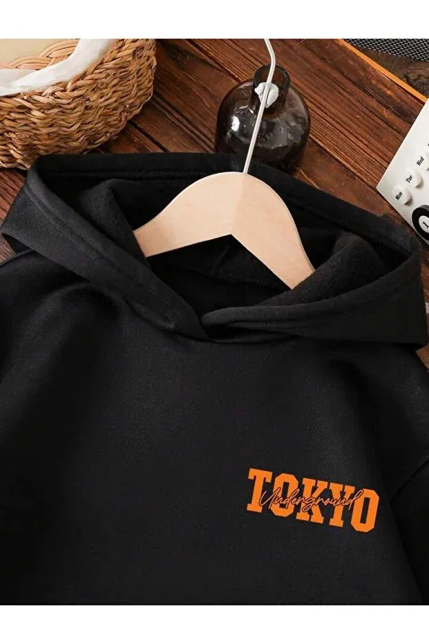 Детское худи с принтом для девочек No Plan, Tokyo Baskili — фото 3