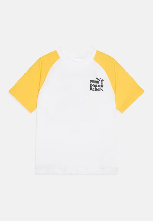 Футболка хлопковая Graphic tee unisex Puma, white, Sunny Yellow, белый/желтый