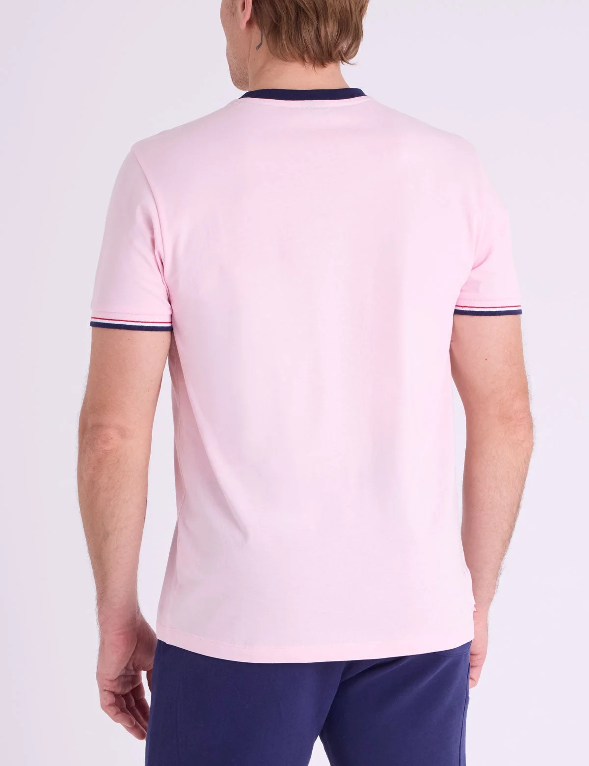 Футболка U.S. Polo Assn. Signature Stripe Trim Ringer, бледно-розовый — фото 2