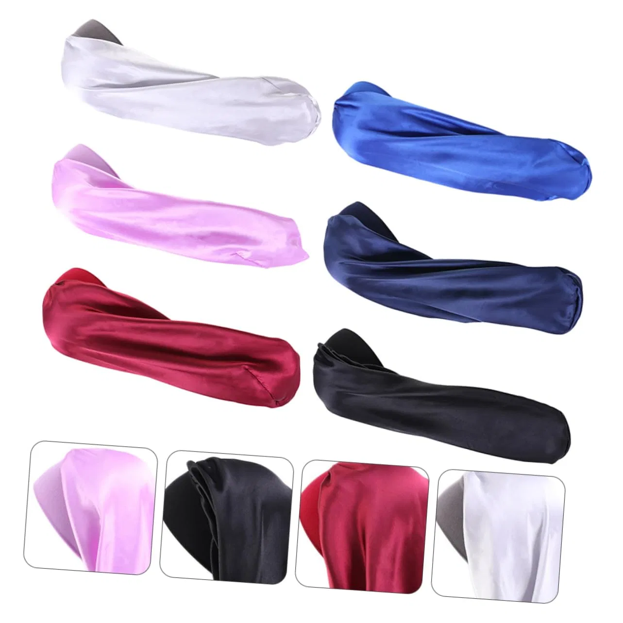 Шапочка для душа Satin, FRCOLOR, 6 шт, 66x30 см, verschiedene Farben x 2 Stück — фото 4