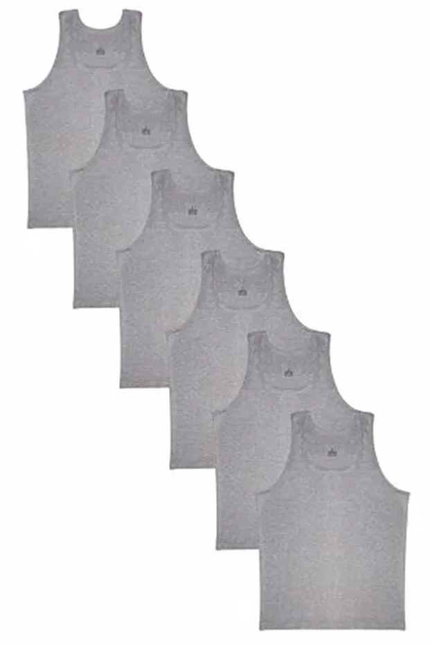Детское для мальчиков белье хлопковое Pack of 6 gray boy's combed cotton undershirt Mostess, Gray