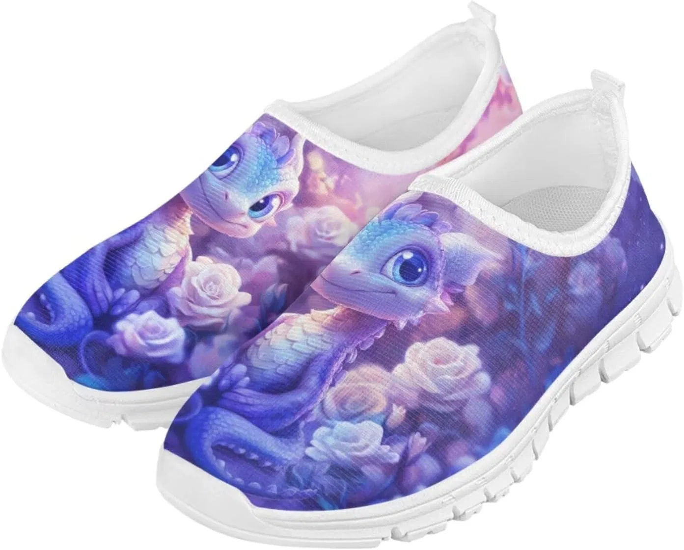 Детские кроссовки для девочек без шнуровки Yreiwoby, Dragon Flower