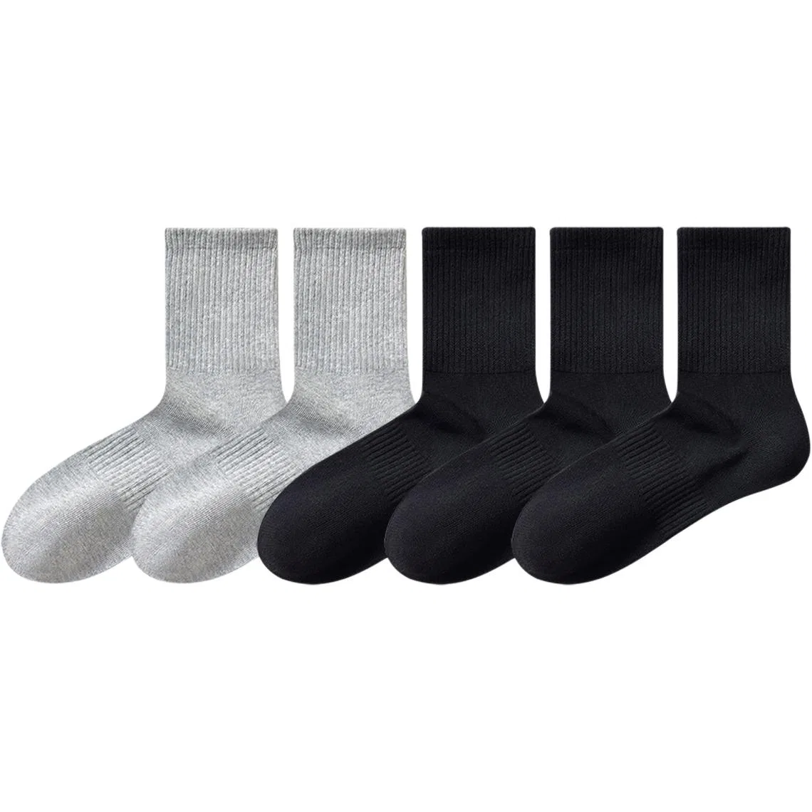 Детские носки с принтом, комплект из 5 пар, Gray 2 + Black 3, MIIOW
