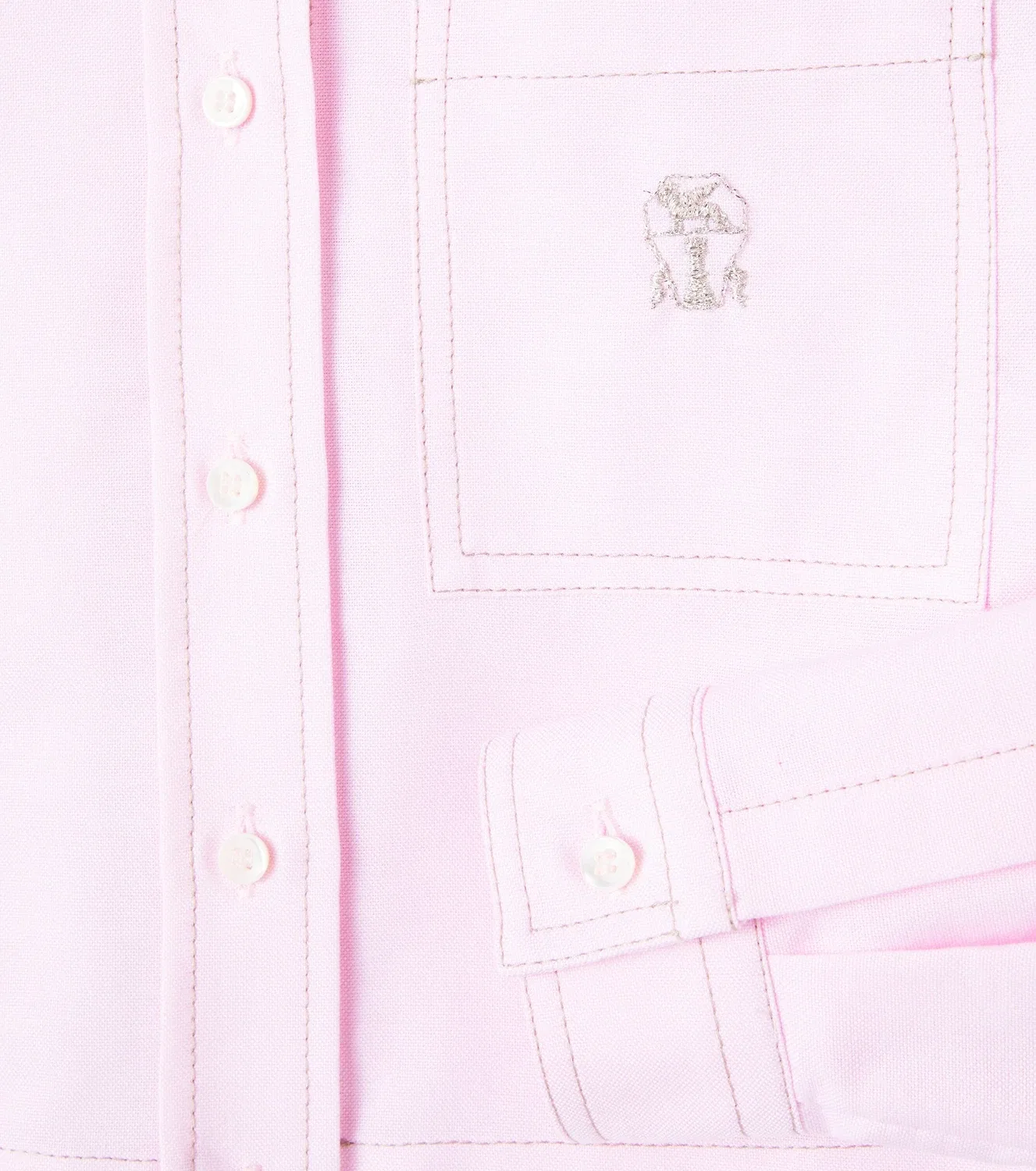 Рубашка хлопковая Brunello Cucinelli Kids, розовый — фото 3