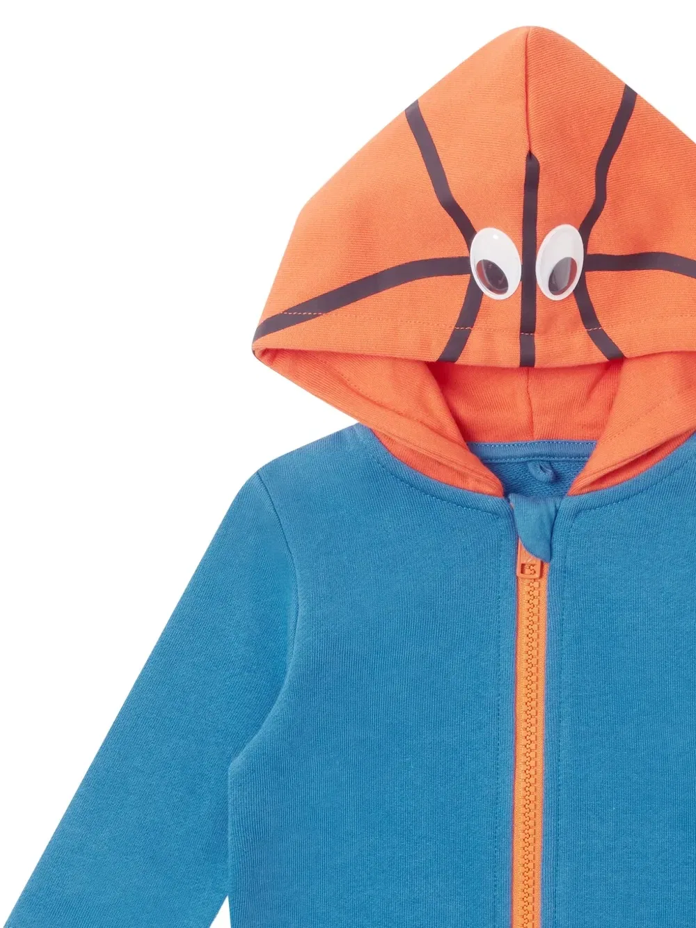 Толстовка на молнии с принтом баскетбольного мяча Stella McCartney Kids, синий — фото 3