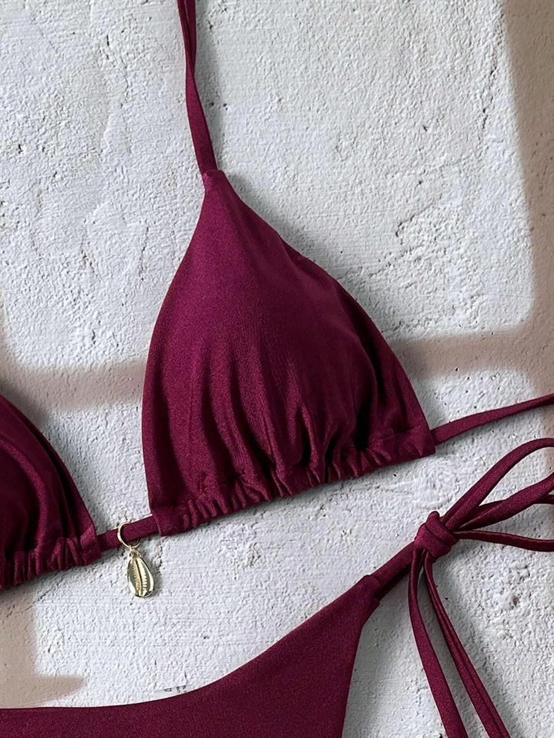 Женский бикини-комплект с высокой талией и галстуком сзади Red Violet — фото 4