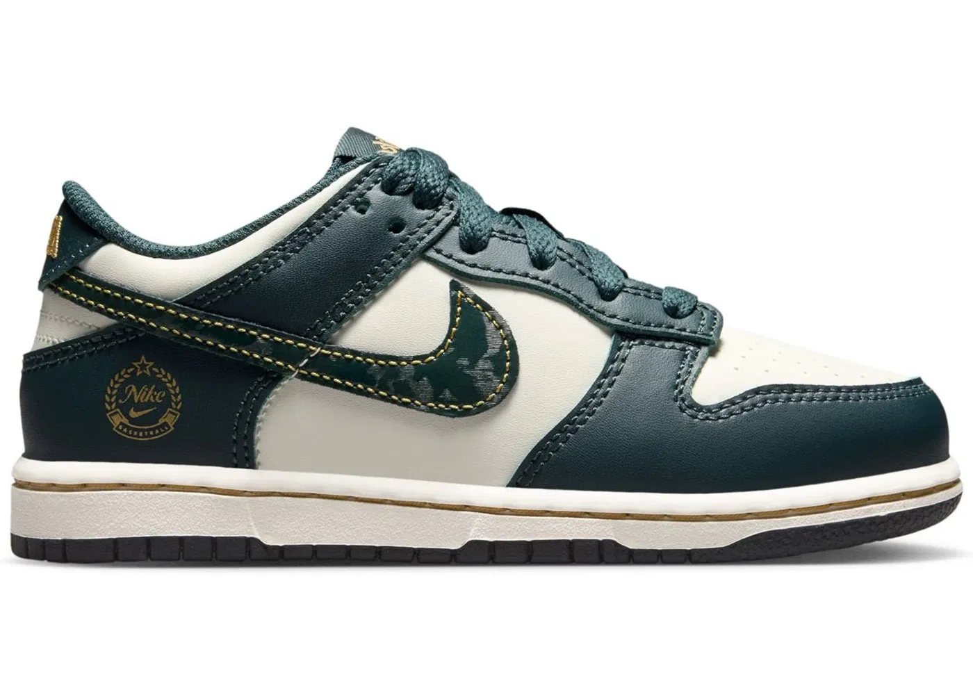 Детские кроссовки Lifestyle Nike Dunk Low Nike, Deep Jungle/Pale Ivory/Vintage Green