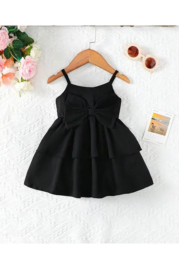 Детское платье для девочек с бантом Indress, Black — фото 2