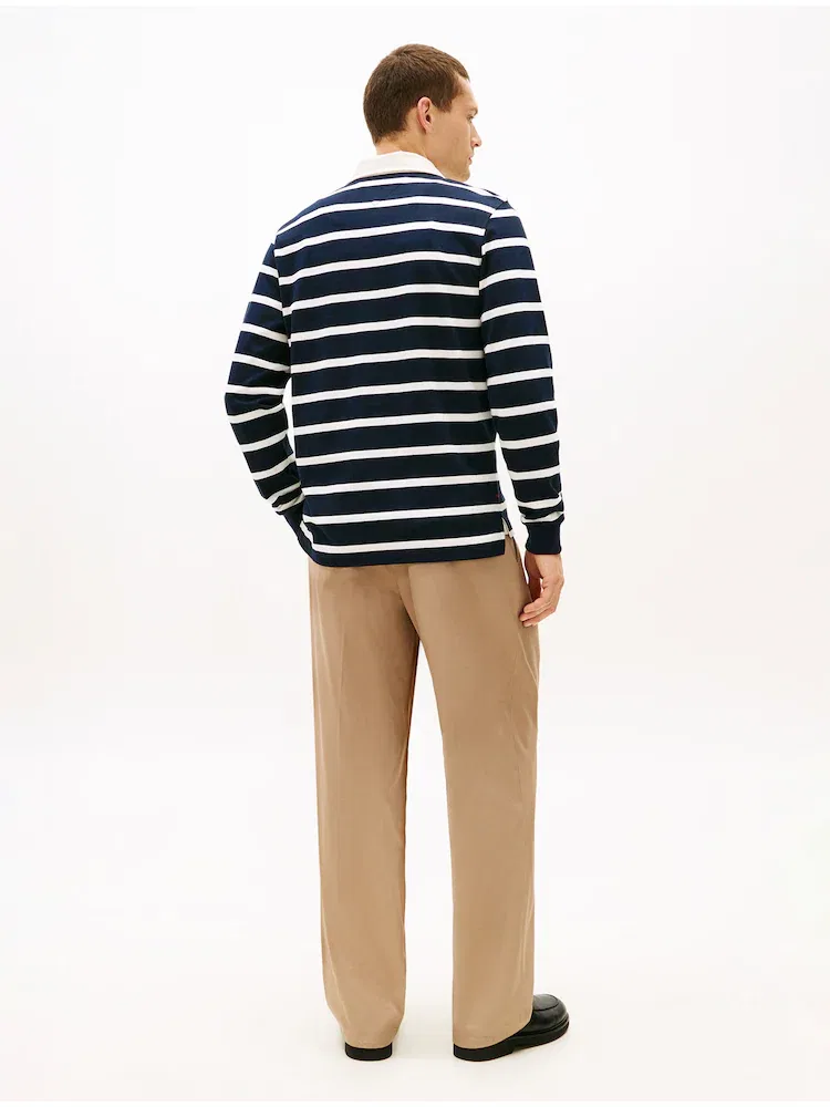 Футболка с длинным рукавом поло, полосатая, Essential Stripe Rugby TOMMY HILFIGER, Navy — фото 3