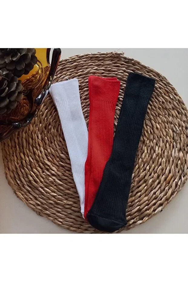 Детские носки для девочек с узором 3-пак Mars Baby, Red Black White