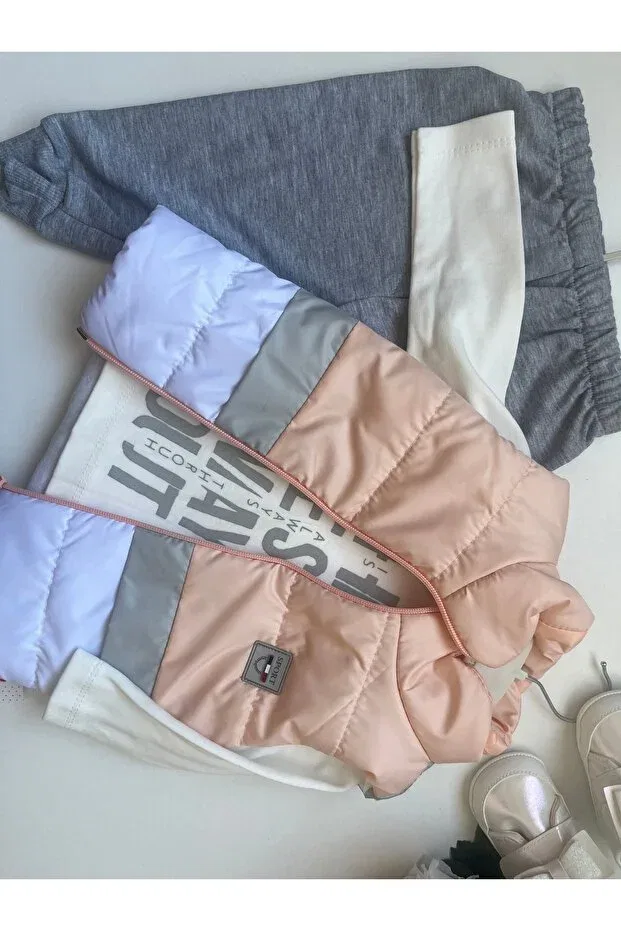 Детский спортивный комплект из 3 предметов Bebek, Salmon Gray