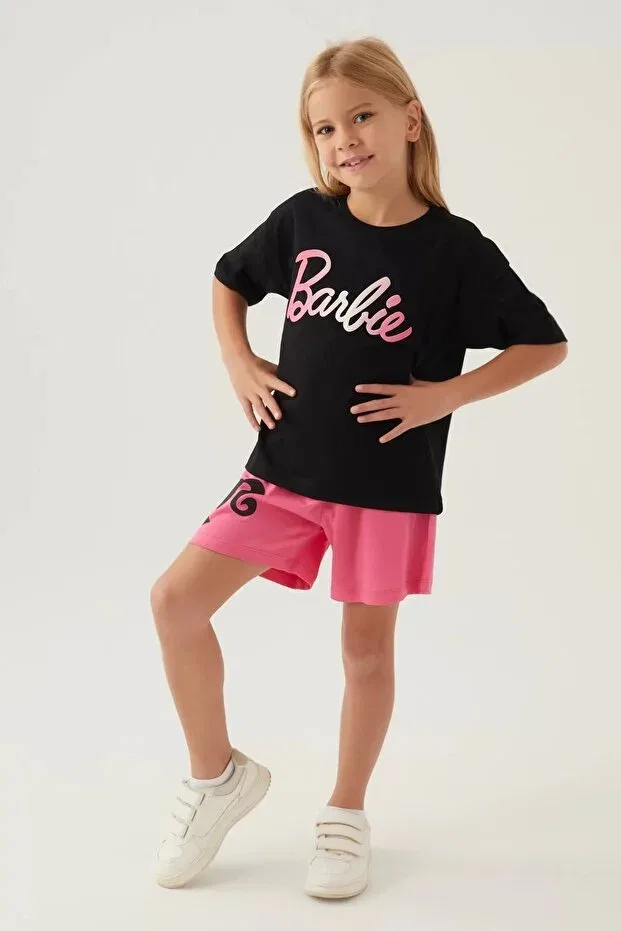 Детские шорты для девочек с принтом Barbie Girl Shorts Set U.S. Polo Assn., Cream