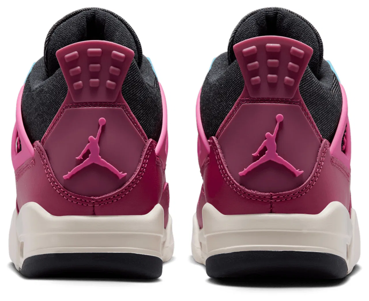 Детские кроссовки для девочек Retro 4 Jordan, цвет Black/White/Pink — фото 3