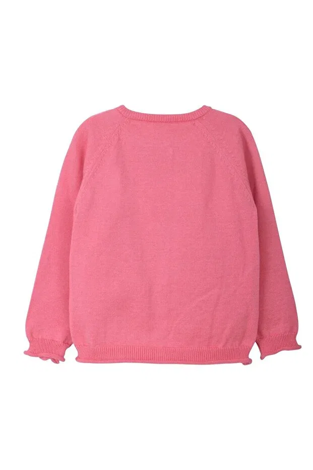 Детский кардиган для девочек ажурный Knitwear baby girl-child road openwork cardigan Minora, Fuchsia — фото 4
