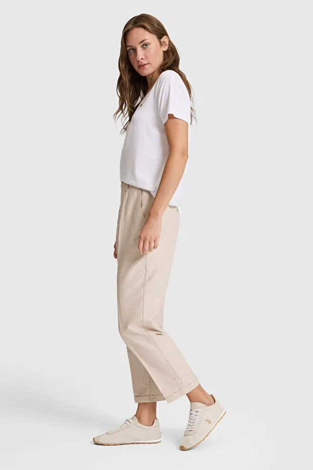 Женские брюки-скинни хлопковые U.S. Polo Assn., Sand — фото 3