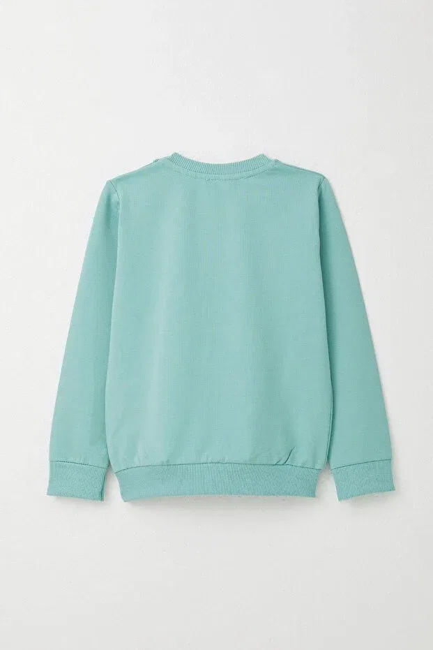 Детский спортивный комплект для мальчиков с принтом Skateboarder Teddy Bear Breeze, Water Green — фото 4