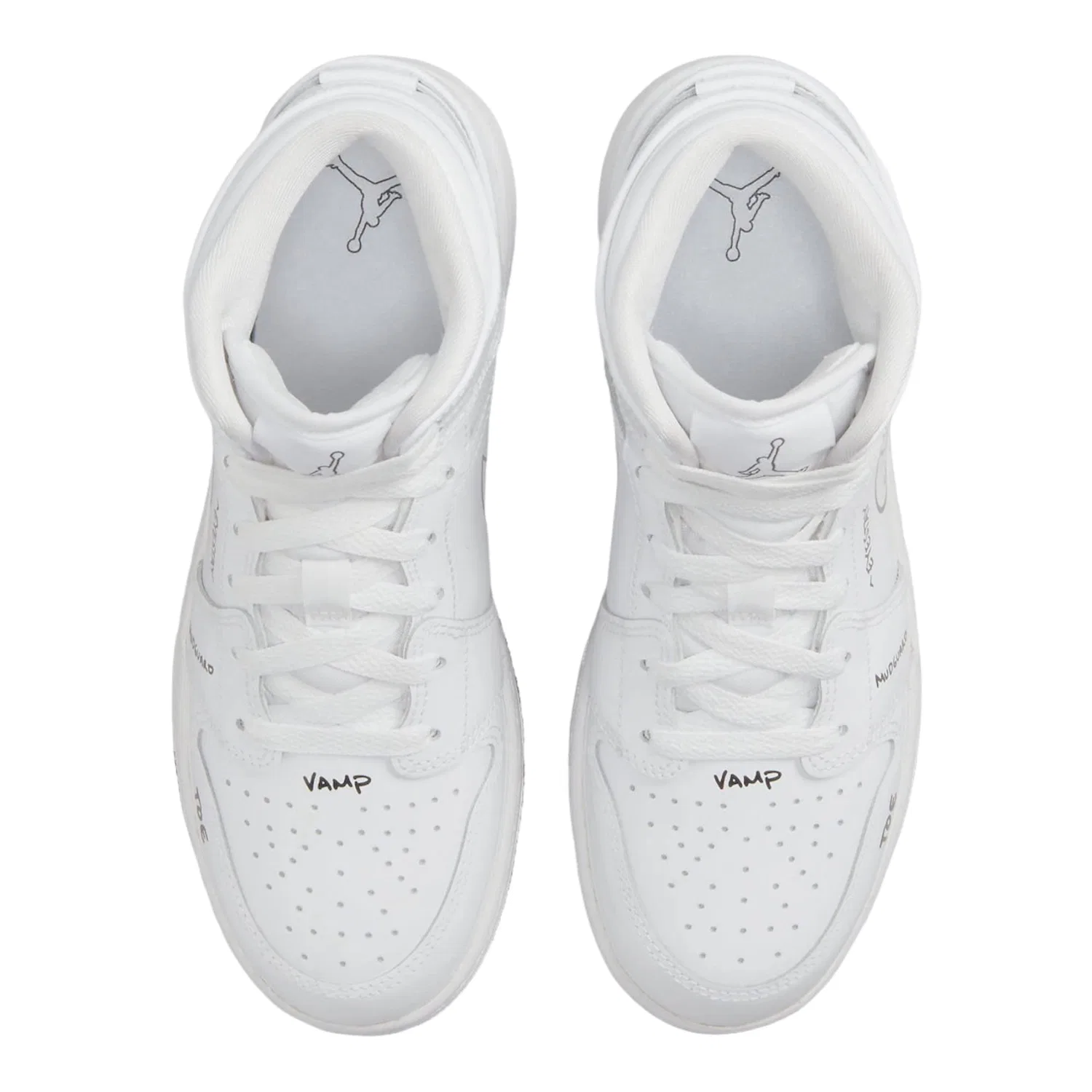 Детские кроссовки с кожаным верхом Air Jordan NIKE, White — фото 4
