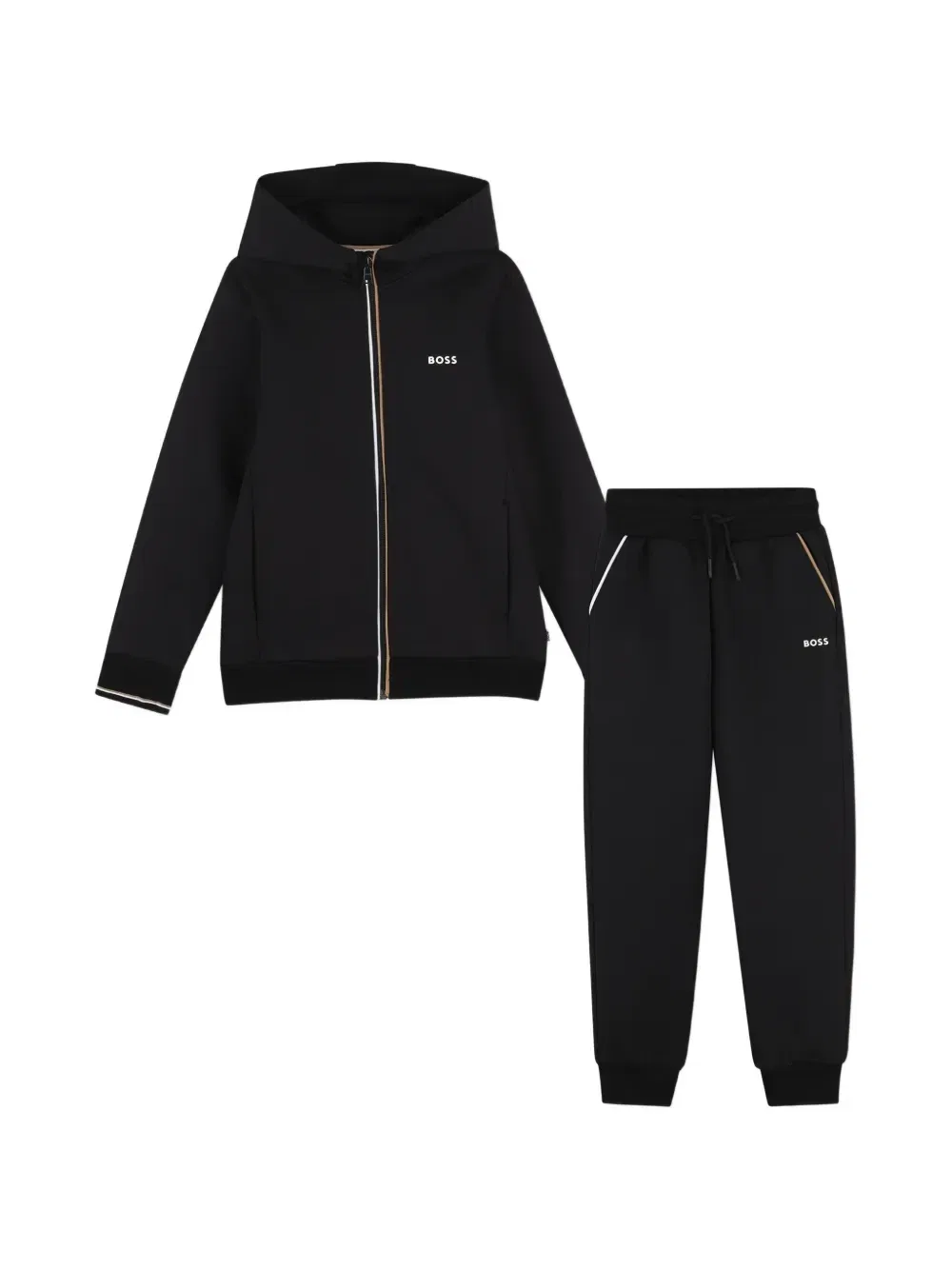 Спортивный костюм на молнии с логотипом Boss Kidswear, черный