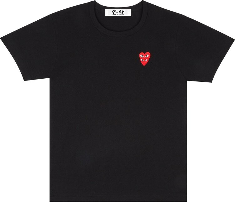 

Футболка Comme des Garçons PLAY Double Heart T-Shirt 'Black', черный