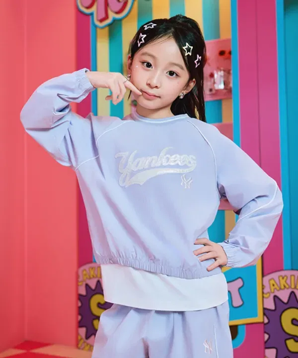 Спортивный костюм 3 предмета из ткани с начесом, SPORTIVE ATHLEISURE, Mlb Kids, лавандовый — фото 3
