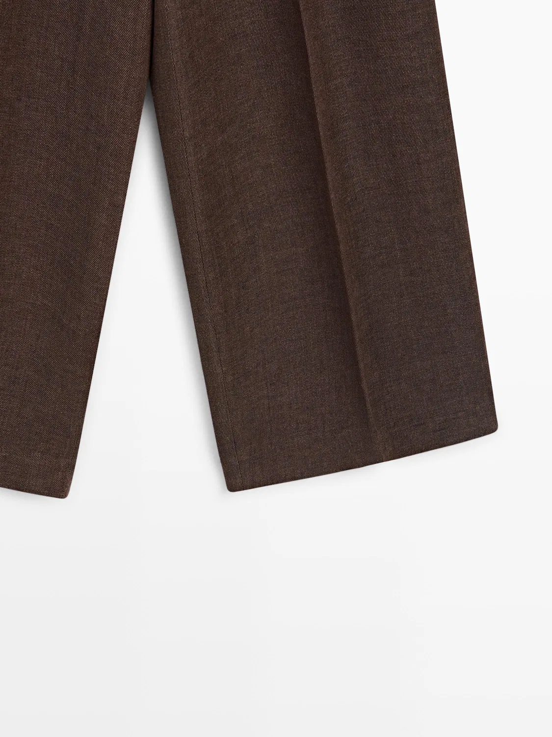 Брюки от костюма из струящегося льна Massimo Dutti, коричневый — фото 4