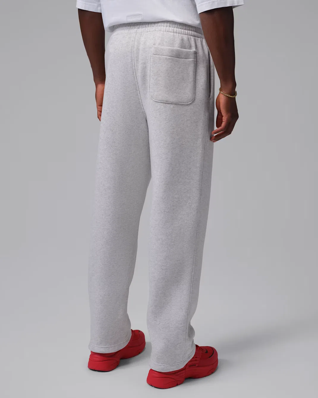 Мужские флисовые брюки с открытым низом от Statement Jordan Brooklyn, Neutral Grey/Heather/University Red — фото 2