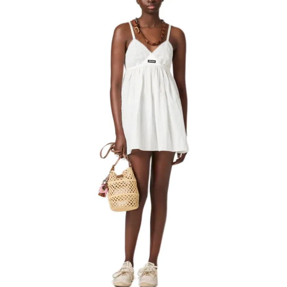 Платье-комбинация женское белое MIU MIU, White — фото 3