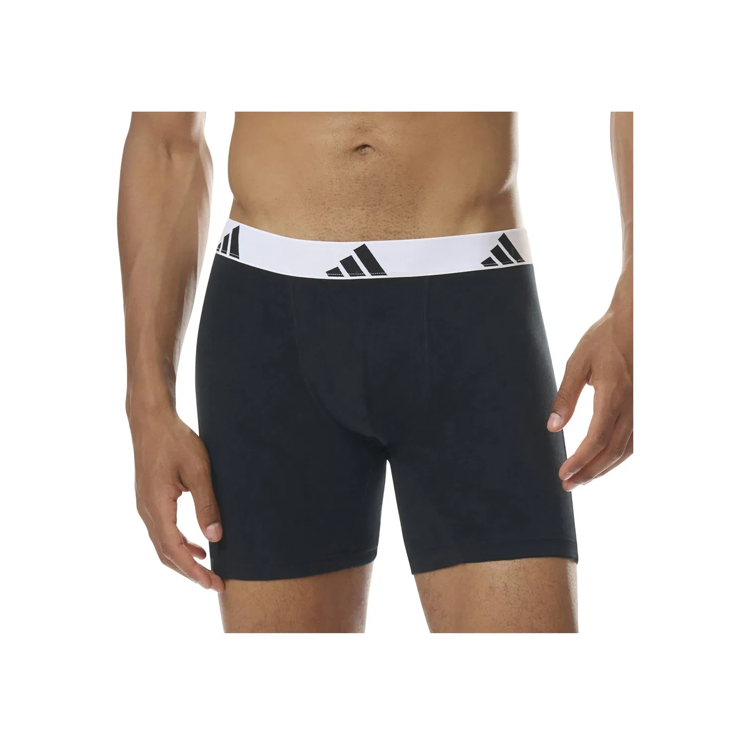 Мужские боксеры-слипы из мягкого хлопка с логотипом Adidas Originals, Black/White — фото 4
