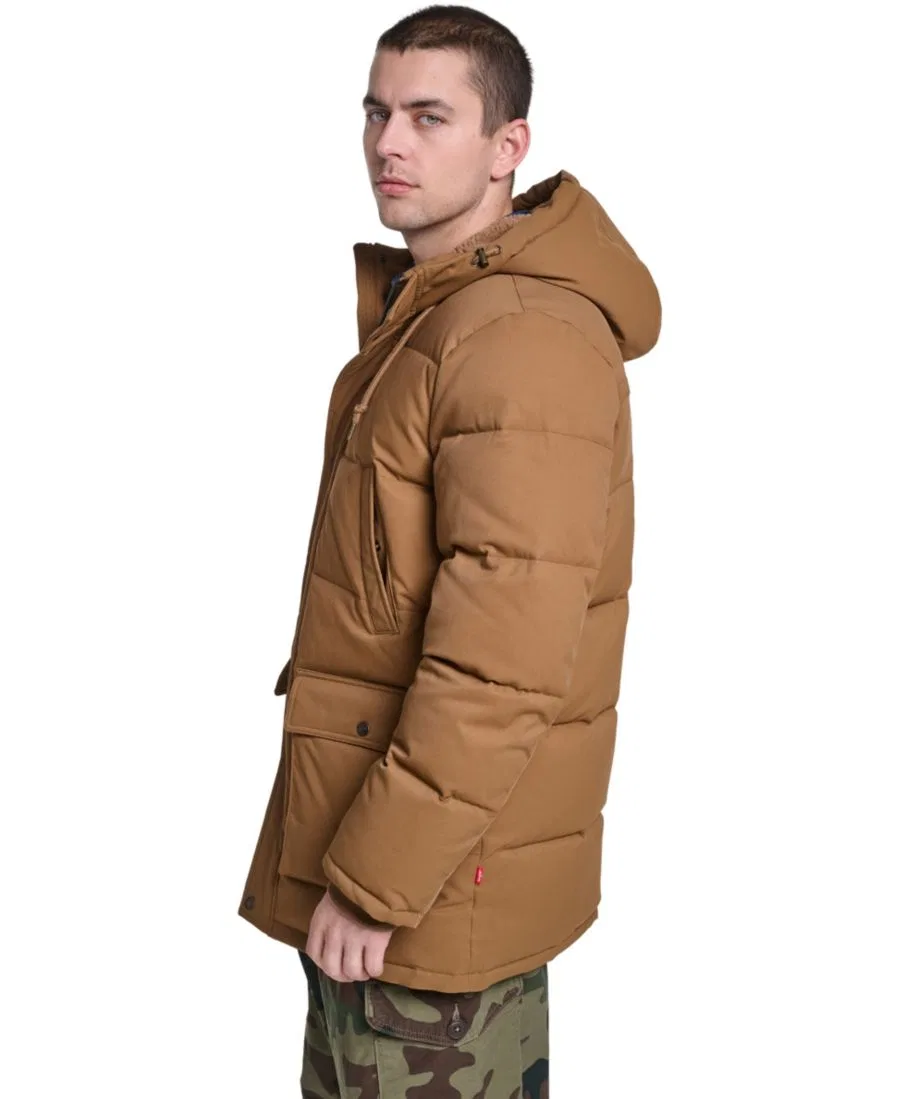 Мужское стеганое пальто-парка классического кроя Levi's, Brown — фото 3