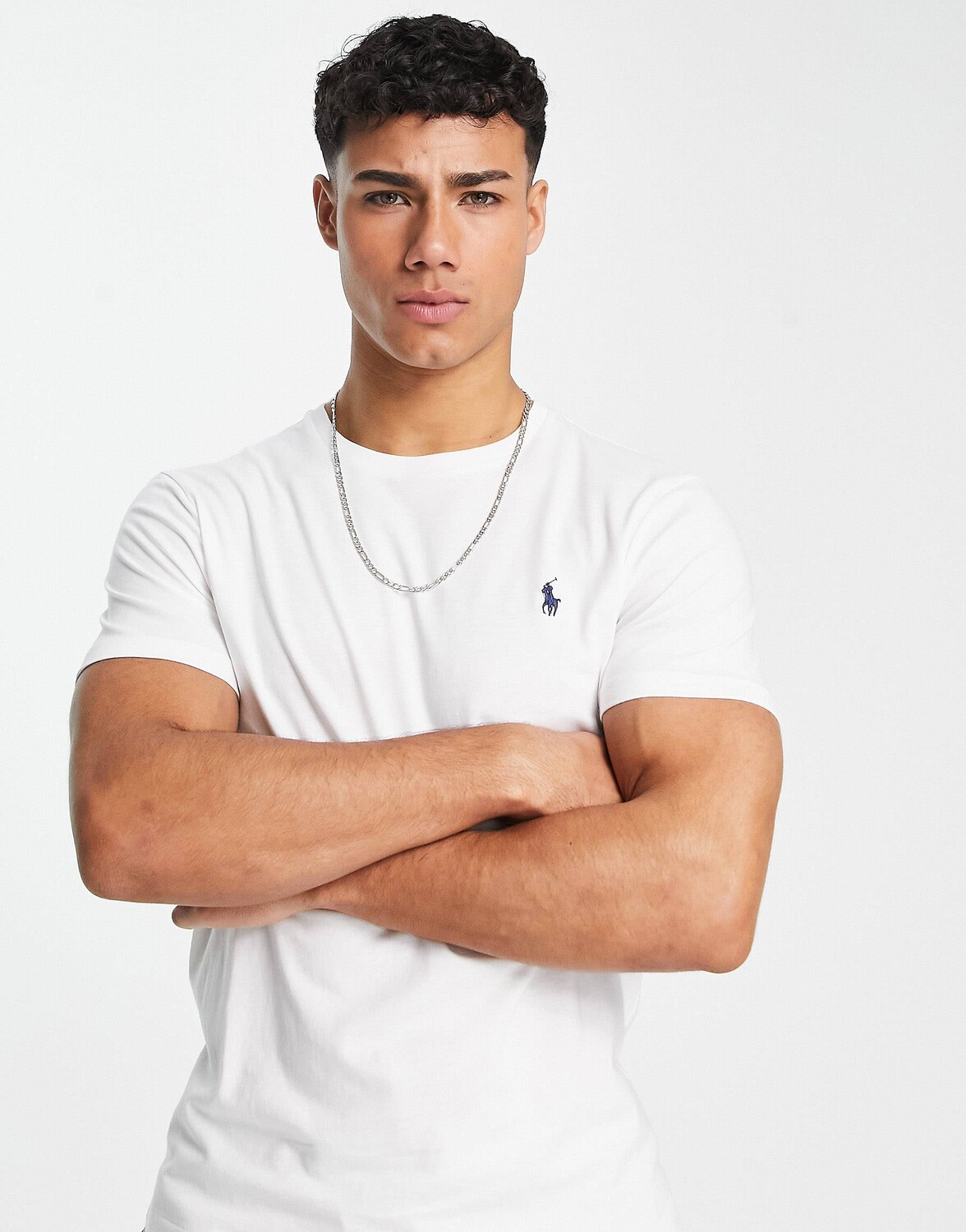 

Белая приталенная футболка с круглым вырезом Polo Ralph Lauren