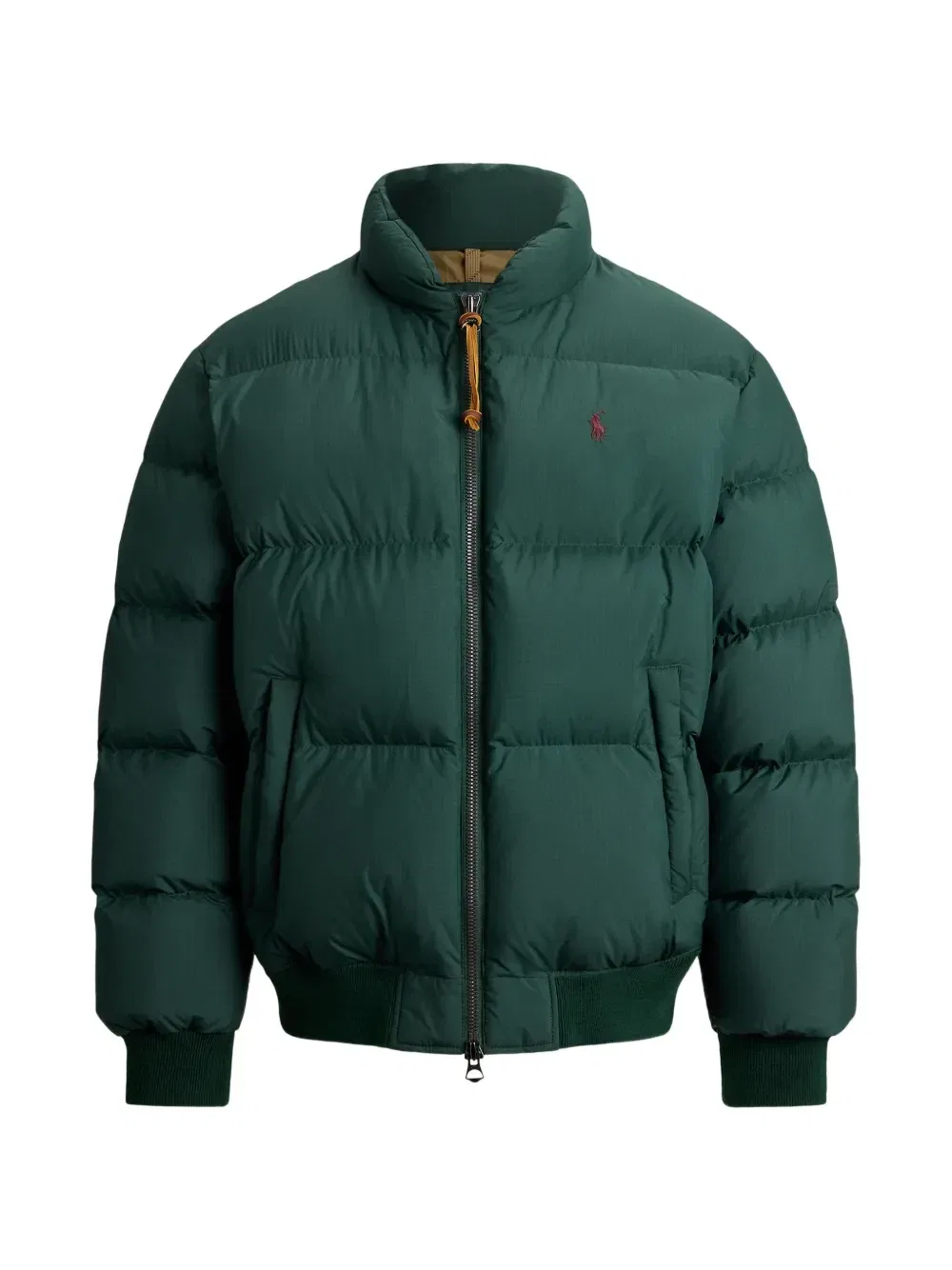Дутый бомбер из рипстопа Polo Ralph Lauren, зеленый
