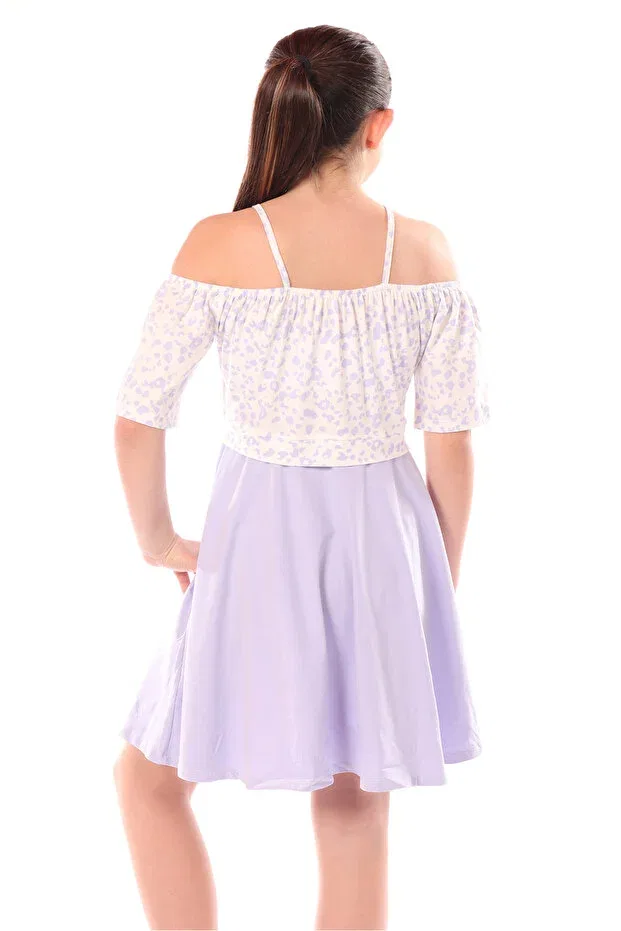 Детское платье для девочек с принтом Leopard Pattern Strap Dress Toontoy, Blue — фото 2