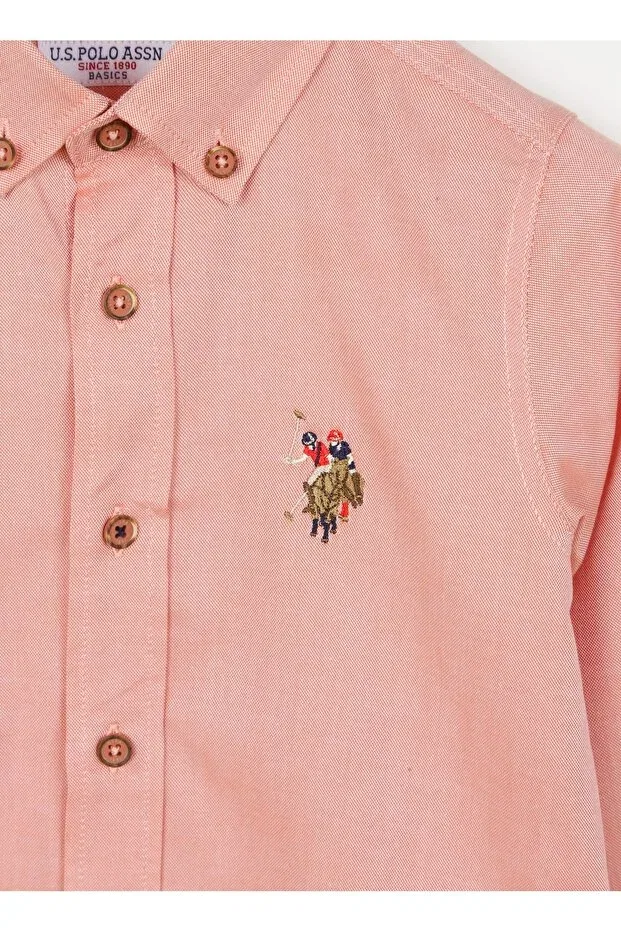 Детская рубашка для мальчиков хлопковая U.S. Polo Assn., Red — фото 3