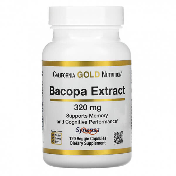 

Экстракт бакопы California Gold Nutrition 320 мг, 120 капсул