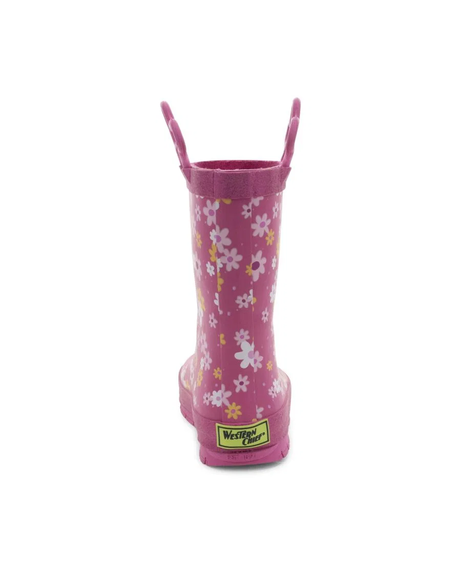 Детский резиновый сапог с принтом ромашек Daisy Dot Rain Boot Western Chief, Pink — фото 3