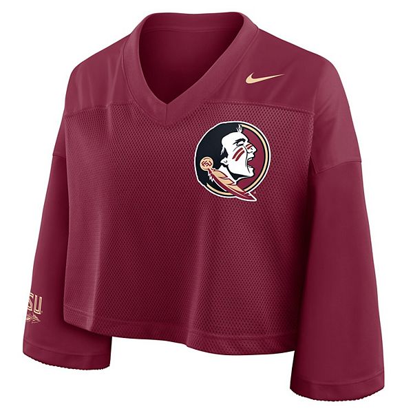 Женская укороченная футболка Florida State Seminoles с сетчатыми вставками Nike — фото 3
