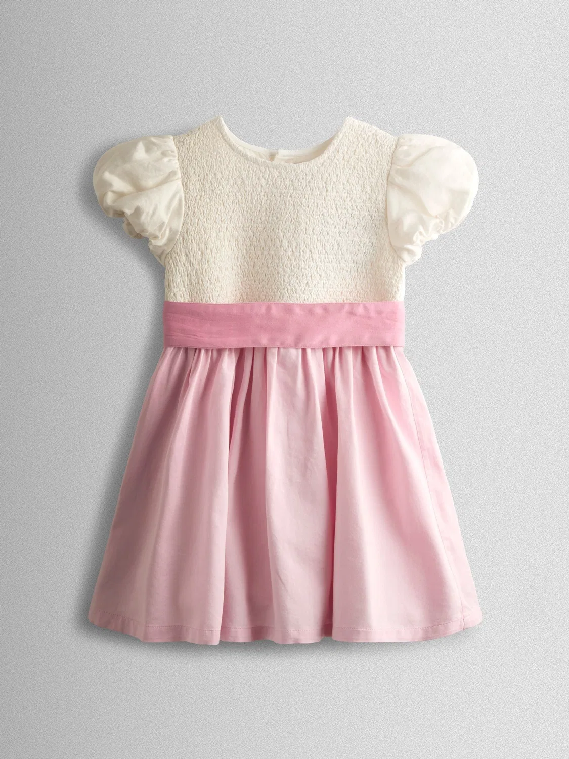 Платье для девочек с пышными рукавами, модель Smocked Satin Party, JoJo Maman Bébé, средне-розовый