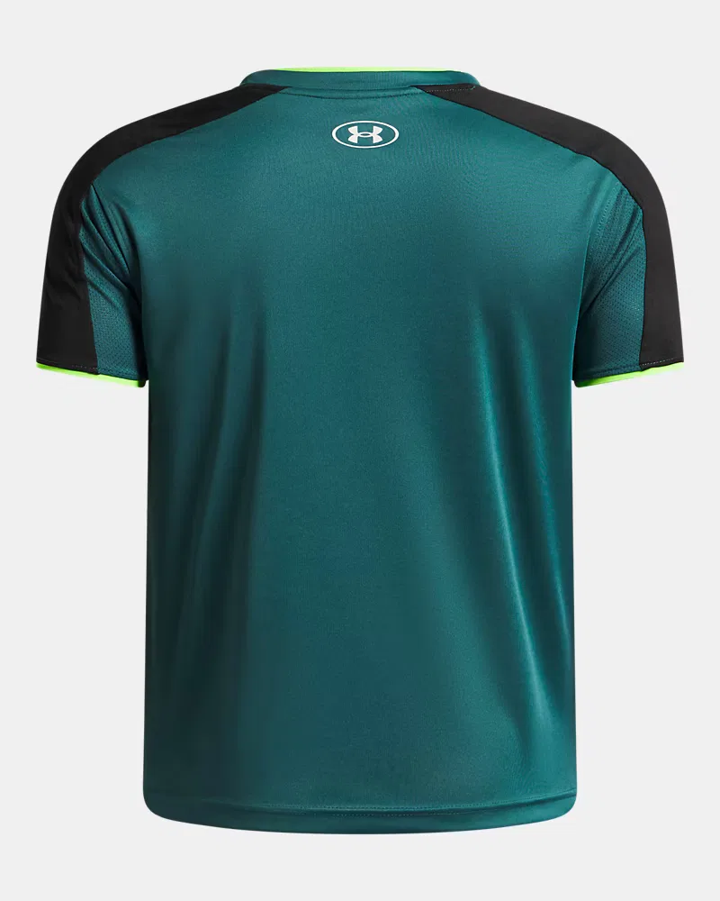 Футболка для мальчиков с коротким рукавом быстросохнущая UA Challenger Train UnderArmour, Rack Green/White — фото 2