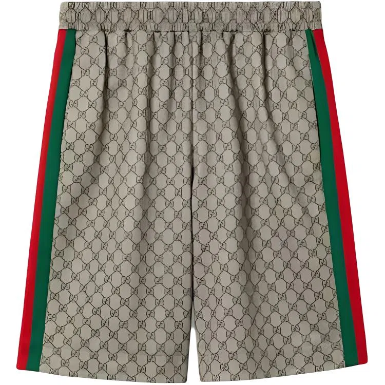 Мужские шорты с монограммой GUCCI, Brown Green