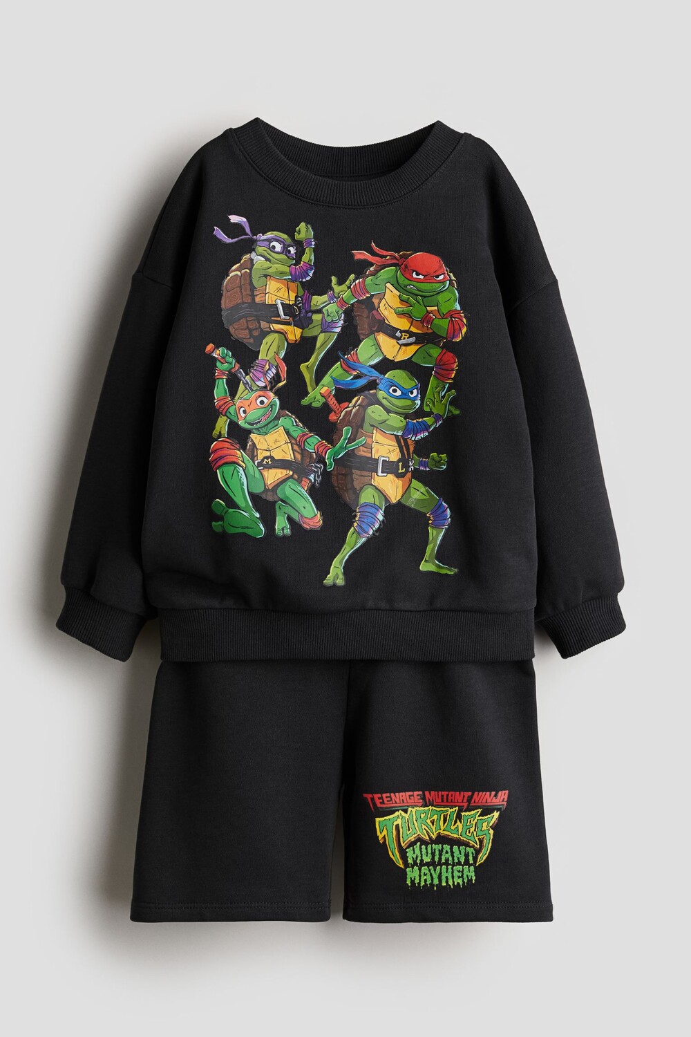 

Комплект свитшот и шорты H&M Kids TMNT, 2 предмета, черный