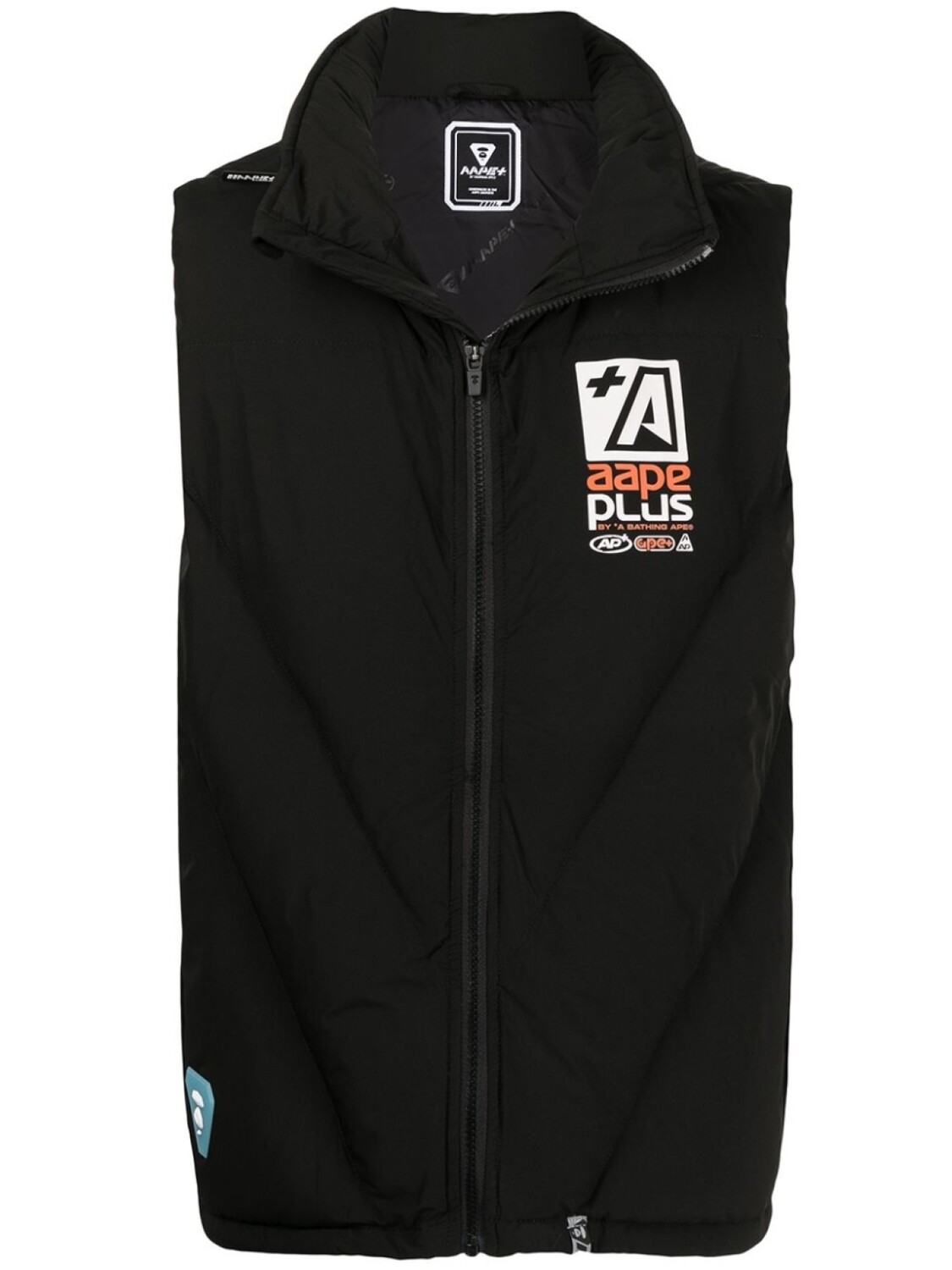 

AAPE BY *A BATHING APE дутый жилет с нашивкой-логотипом, черный