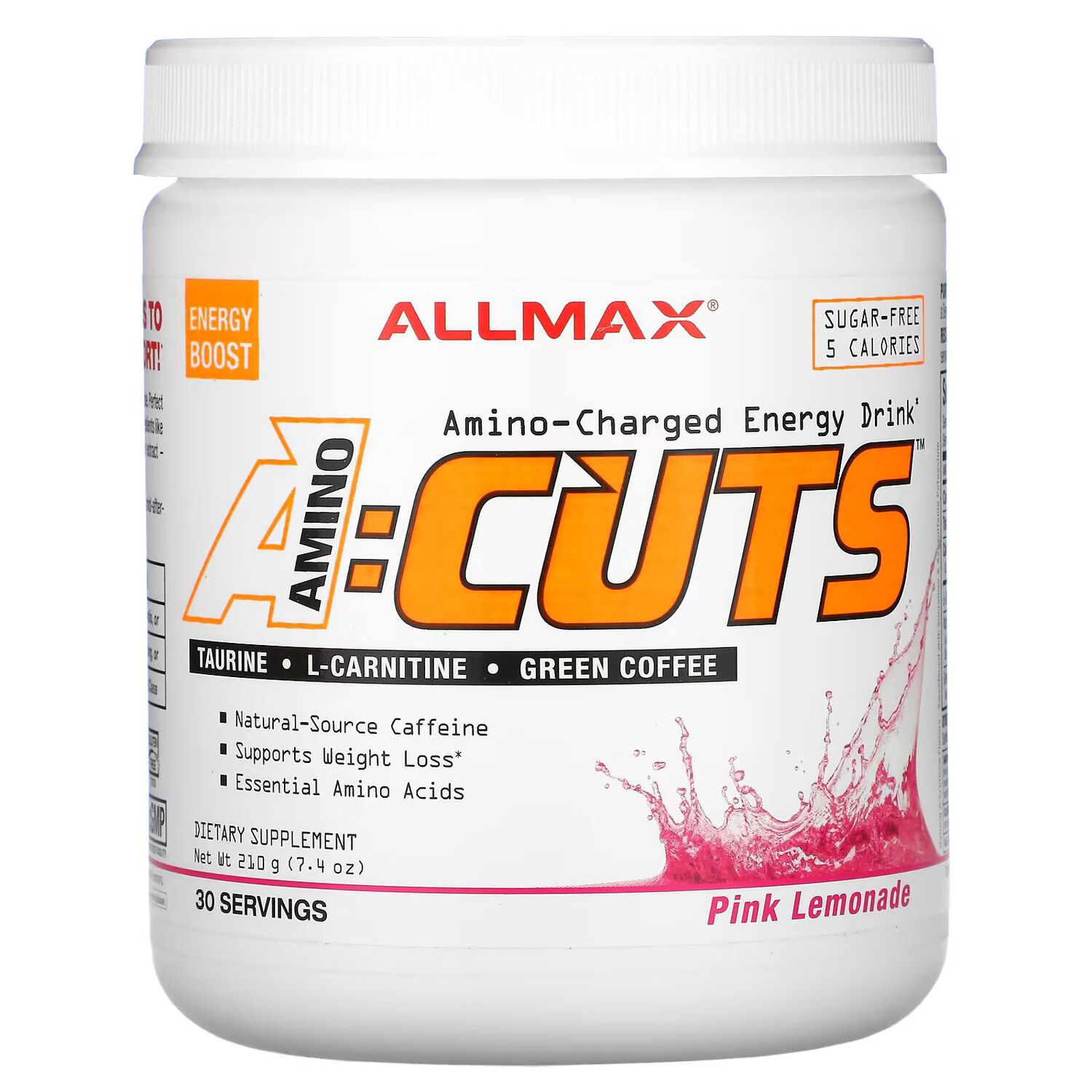 

ALLMAX, ACUTS, энергетический напиток с аминокислотами, розовый лимонад, 210 г (7,4 унции)